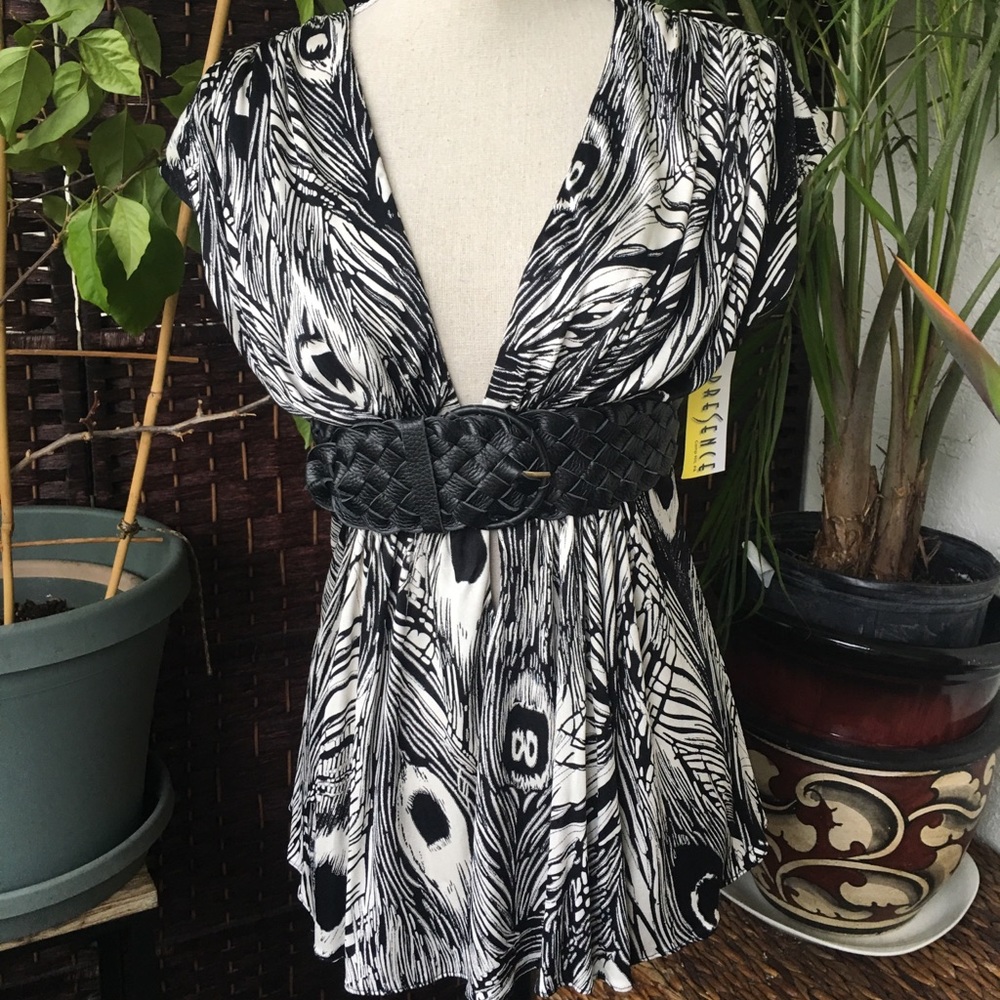 NWT Sky 100% Silk “HANNAH” plunging top (small)